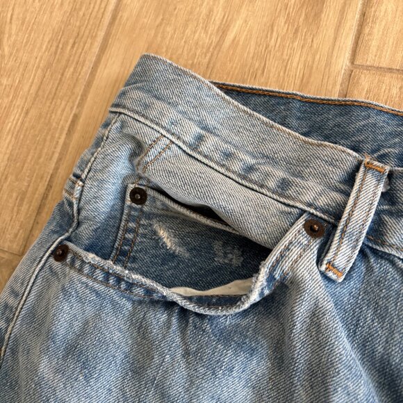 Levi's 517 Cropped Boot Cut Jeans Women's 28 Blue Denim Orange Tab Western Boho - Picture 4 of 14